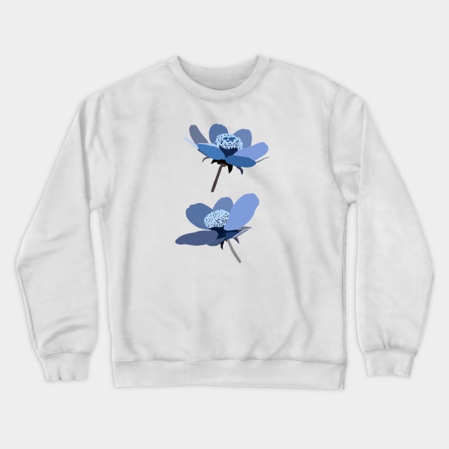 Blue Flowers Crewneck Sweatshirt by ElviaMontemayor